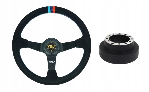 RBS Technology RBS-KZ-08+E46 Спортивне кермо RBS Technology замшеве 35/9см + наба BMW E46