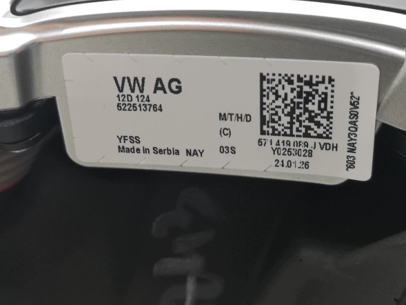 Volkswagen OE 571419089J, DWP544142OE Багатофункціональне шкіряне кермо для VW Tayron T-Roc Tiguan III 571419089J VDH