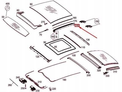 ECP MOBILITY A2057800275 | ECP-A2057800275 A2057800275 МЕХАНІЗМ СУПЕРДАСХУ ДАХУ ЗСУВНОГО ПРАВИЙ MERCEDES C W205