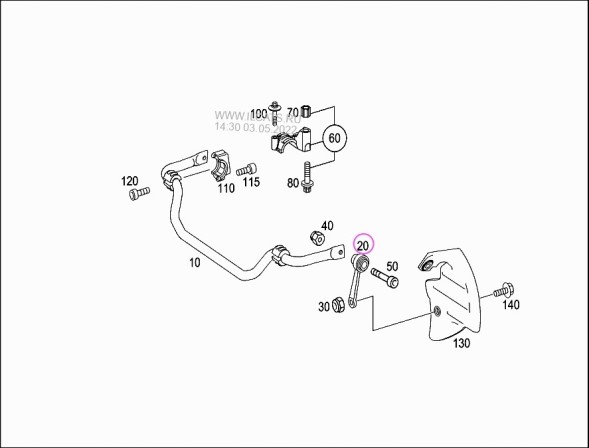Mercedes-Benz OE A2113204789 Тяга стабілізатора MERCEDES W211 ОРИГ.ЛІВА