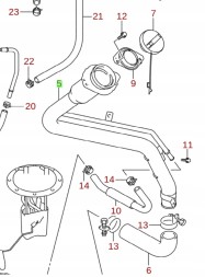 AJS 89201-65J01-S SUZUKI GRAND VITARA 2005-2014 - ТРУБКА ЗАЛИВНОЇ ГАЛЕРИ 2.0 2.4 2.4 3.2 Pb