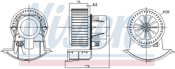 AD BRAKE VIC-196214 Вентилятор NIS для VW CALIFORNIA T5 CAMPER, CALIFORNIA T6 CAMPER, MULTIVAN