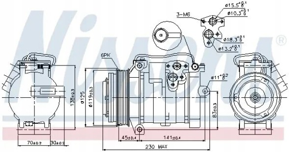 Nissens 89315 Компресор компресора кондиціонера 89315 nissens