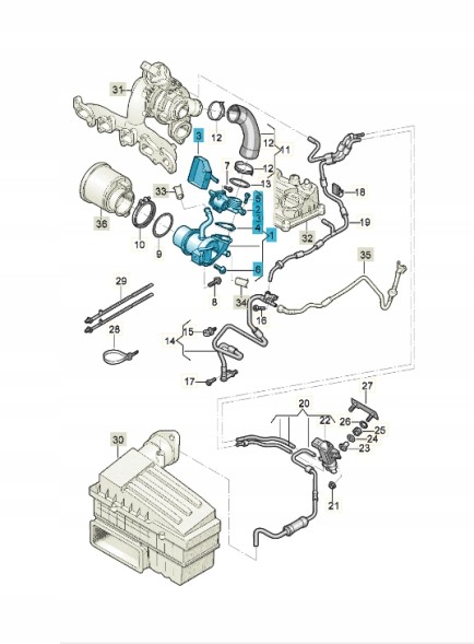 Volkswagen OE 04L131512AJ Радіатор системи рециркуляції вихлопних газів ASO VW
