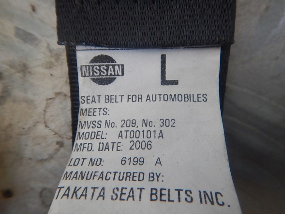 Nissan OE 6200 6199A 6201A NISSAN TITAN ARMADA 5.6 РЕМІНЬ БЕЗПЕКИ ЗАД