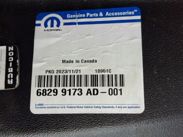 Jeep OE S27730354 ЗАДНЄ ЛІВЕ КРИЛО JEEP WRANGLER JL RUBICON 17- OEM 68299173AD