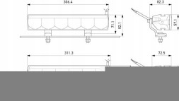 Hella 1FE 358 154-001 Фара далекобійна valuefit full led 12/24/48v, довжина 342мм