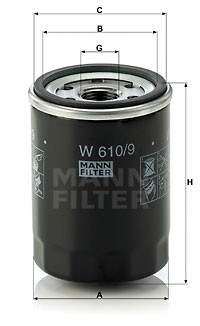 W 610 9 MANN FILTER Фільтр мастил