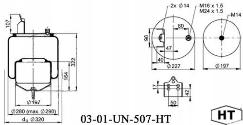 HT 03-01-UN-507-HT ПОДУШКА ПІДВІСИ 7803/6605NP01 VOLVO FH/ЗАДНЯ 7803
