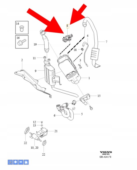 Volvo OE ШЛАНГИ/ТРУБКИ ОБІГРІВАЧА ВІДСТОЮ VOLVO XC90 2016- OEM/OE 31404292