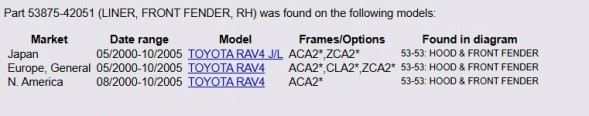 Toyota OE 53875-42051 надколесо