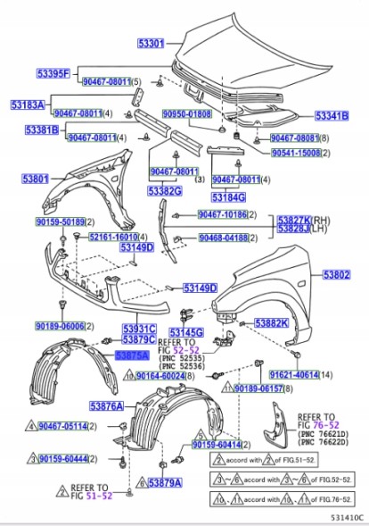 Toyota OE 53875-42051 надколесо