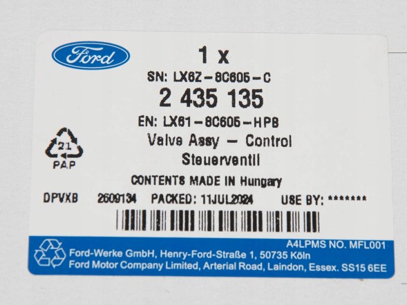 Ford OE LX61-8C605-HPB Клапан системи охолодження kuga escape 20- 2.5 hybrid
