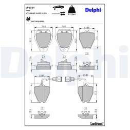 LP1024 DELPHI Комплект гальмівних колодок з 4 шт дисків
