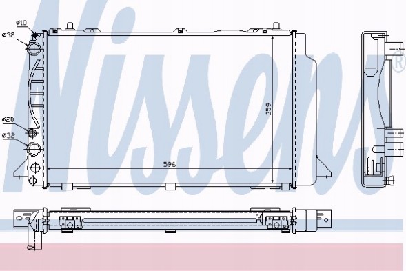 Nissens 60465A Охолоджувач двигуна nissens для audi 80 1.6-2.0 (91-) - новий