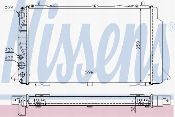 Nissens 60465A Охолоджувач двигуна nissens для audi 80 1.6-2.0 (91-) - новий