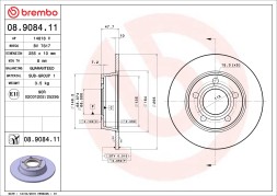 08 9084 11 BREMBO Диск гальмівний
