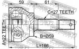 Febest 0210-FX35 Шарніри та кріплення валу напа febest 0210-fx35