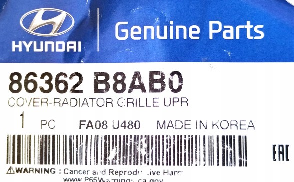 Hyundai OE 86362B8AB0 HYUNDAI SANTA FE 17+ Решітка радіатора нова OE