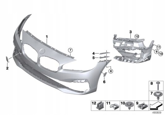 BMW OE Кріплення протитуманної фари ліве BMW F45 F46 51117460141