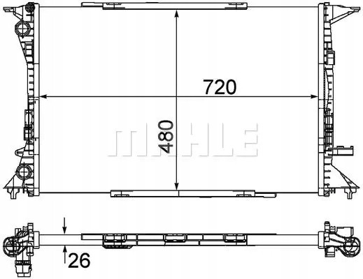 Mahle CR 1060 000P Охолоджувач води cr 1060 000p mahle audi a4 b8 (8к2)