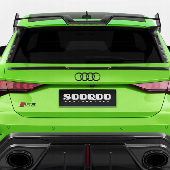 Китай SQ-AD-005 Карбоновий Спойлер Середній AUDI RS3 8Y Sportback SOOQOO Style (Сухий Карбон)