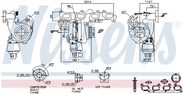 Nissens 93285 Турбокомпресор турбіна 93285 nissens audi seat