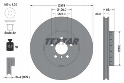 Textar 92266025 92266025 Диск хам. Bmw р. 5/6/7 10- Ле