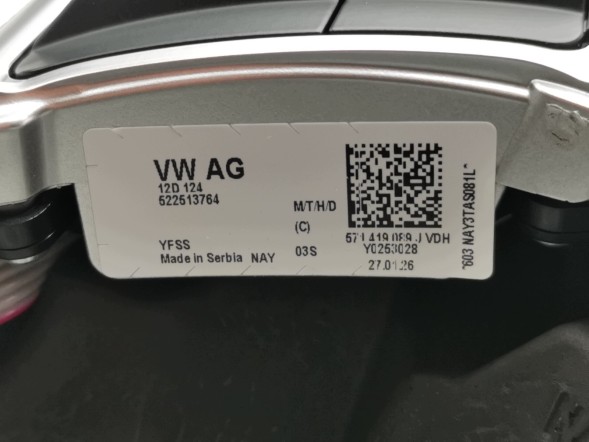 Volkswagen OE 571419089J, DWP544225OE Багатофункціональне шкіряне кермо для VW Tayron T-Roc Tiguan III 571419089J VDH