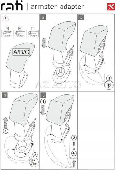Rati V05236A Підлокітник Armster 3, Renault Clio III, 2005-2012, тканина