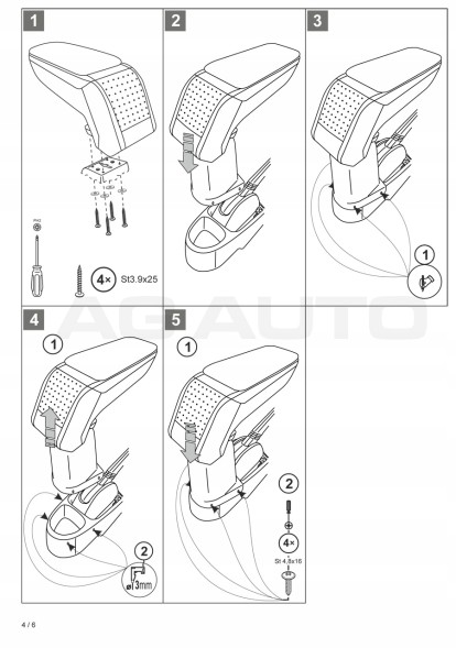 Armster V00624 Підлокітник ARMSTER STANDARD RATI, Toyota Aygo, 2005-2014 р.в.