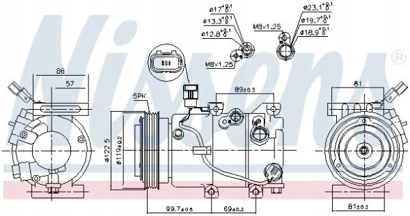 Nissens 890241 Компресор компресора кондиціонера 890241 nissens