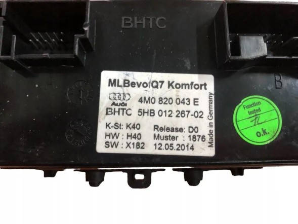 Audi OE AUDI Q7 4M ПАНЕЛЬ КОНДИЦІОНЕРУ 4M0820043E
