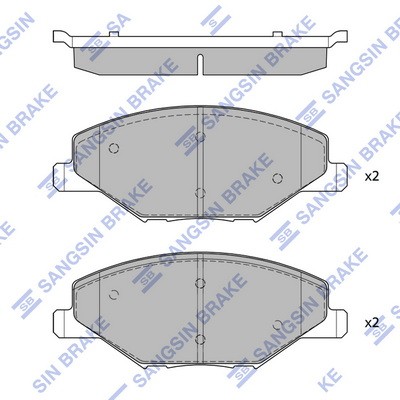 SP1595 SANGSIN Комплект гальмівних колодок дискові