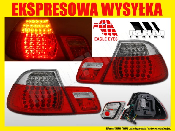 GrubyGarage GG-LDBM08-TT СВІТЛОДІОДНІ ЗАДНІ ЛАМПИ RED WHITE BMW E46 04.99-03.03 КУПЕ