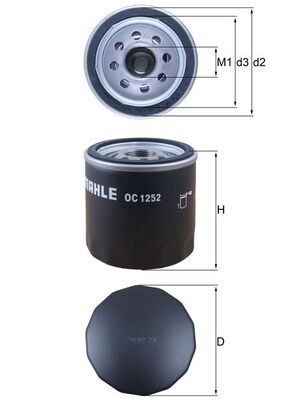 OC1252 MAHLE ORIGINAL Фільтр мастил