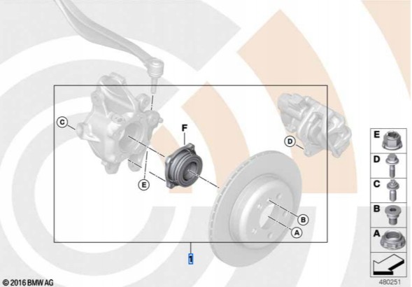 33412450667 BMW OE Комплект підшипника колеса тиль F10 F11 F12 F06 ASO