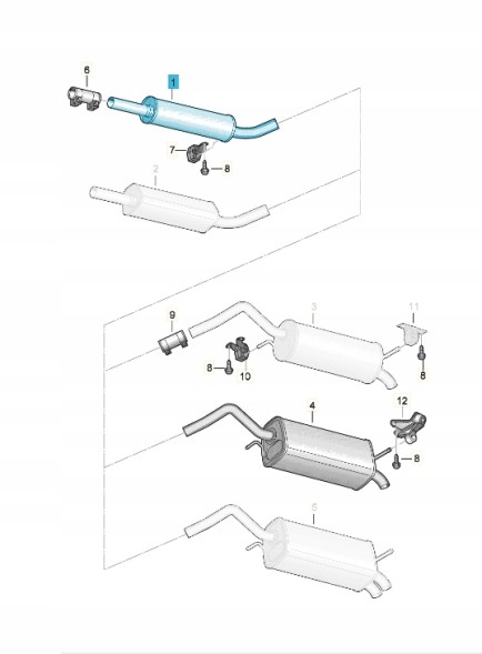Volkswagen OE JZW253209AB Передній глушник Horum ASO VW SEAT