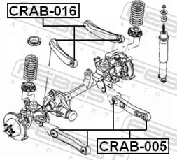 CRAB 005 FEBEST САЙЛЕНТБЛОК ЗАДНЬОГО ПОДОВЖНЬОГО ВАЖЕЛЯ