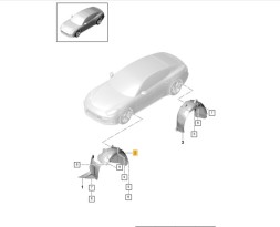 Porsche OE 97050412323 Колісна арка передня ліва, деталь передня панамера