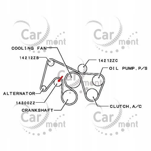 Carmont S-MR-111-255 MD367192 Натягувач ременя навісного обладнання Pajero III IV 3.0 3.5 3.8 - MD367192 1345A078