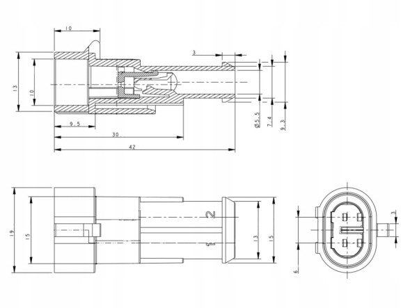 e-connectors 282104-1/3050125/ZEST/100 Розетки Superseal 1.5 (2-PIN) Набір 100 шт