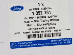 Ford OE 4M51-B620A90-AA3YYW Ручка регулювання спинки права focus 04-07