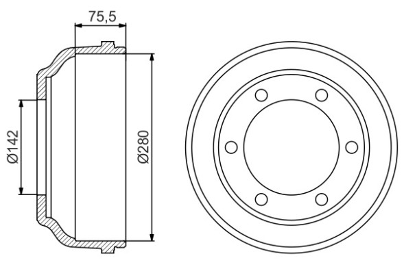 AD BRAKE VIC-65015 Гальмівний барабан 0 986 477 195 для FORD TRANSIT 2.3/2.3LPG/2.4D 01.00-05.06