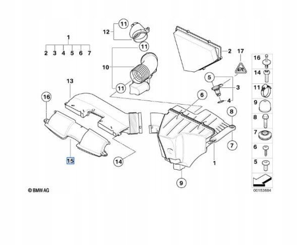 BMW OE 13717541738 Bmw повітряний канал 3 е90 е91 е92 е93 x1 е84