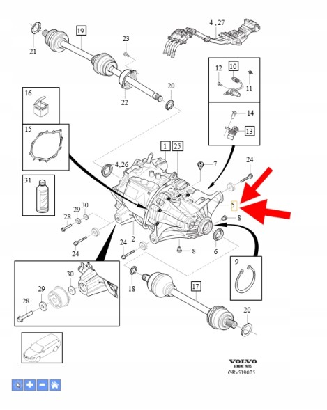 Volvo OE ДИФЕРЕНЦІАЛ ЗАДНЬОЇ ЧАСТИНИ B4 2.0 VOLVO XC90 XC60 OEM/OE 32324105