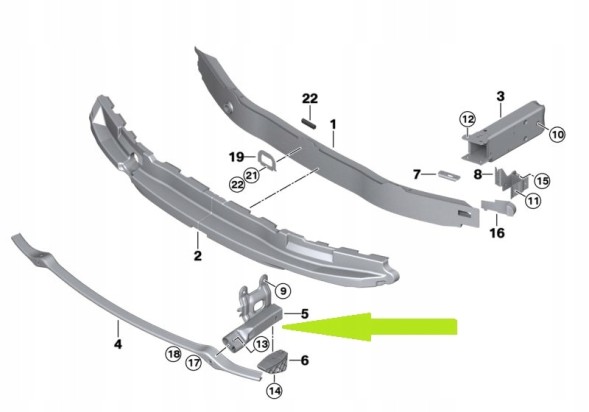 Китай BMV51118054314 ЗОНА ДЕФОРМАЦІЇ СТІЙКА ВІДБІЙНИК BMW M3 F80 M4 F82 F83 M2 F87 РЕСТАЙЛІНГ ПРАВА