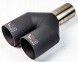 WLM Customs WLM-BLK2x70 Подвійний вихлопний наконечник WLM Black Y-PIPE 2x70 мм