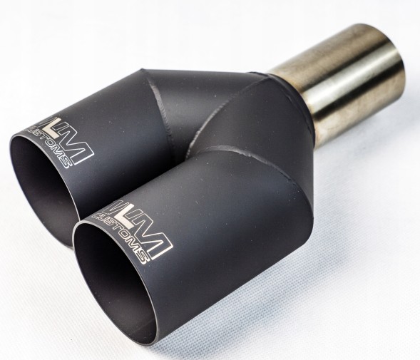 WLM Customs WLM-BLK2x70 Подвійний вихлопний наконечник WLM Black Y-PIPE 2x70 мм
