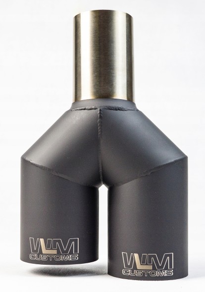 WLM Customs WLM-BLK2x70 Подвійний вихлопний наконечник WLM Black Y-PIPE 2x70 мм